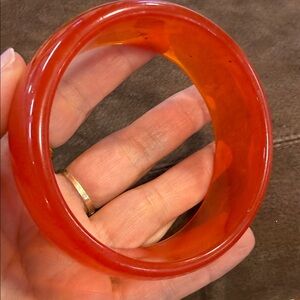 Classic Red Resin Bangle Bracelet - Women's Jewelry